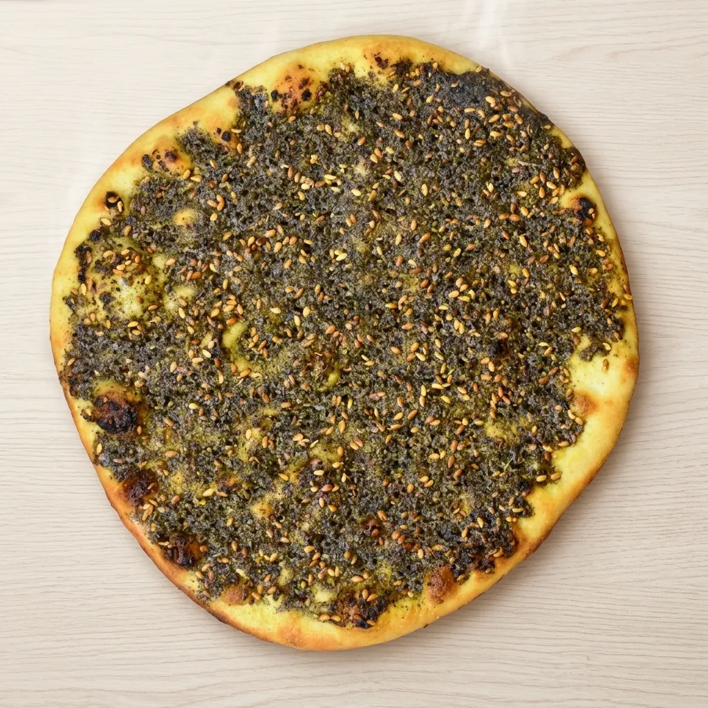 Za'atar manakish flatbread at Baladna Restaurant and Bakery in NE Calgary